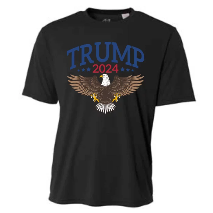 Trump 2024 Eagle Patriotic Emblem Cooling Performance Crew T-Shirt