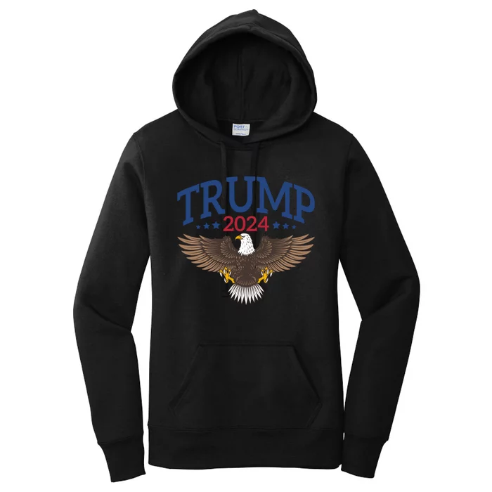 Trump 2024 Eagle Patriotic Emblem Women's Pullover Hoodie