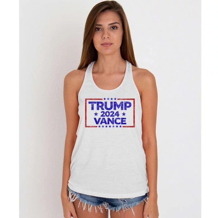 Trump 2024 Election For Republicans Trump Vance 2024 Women's Knotted Racerback Tank