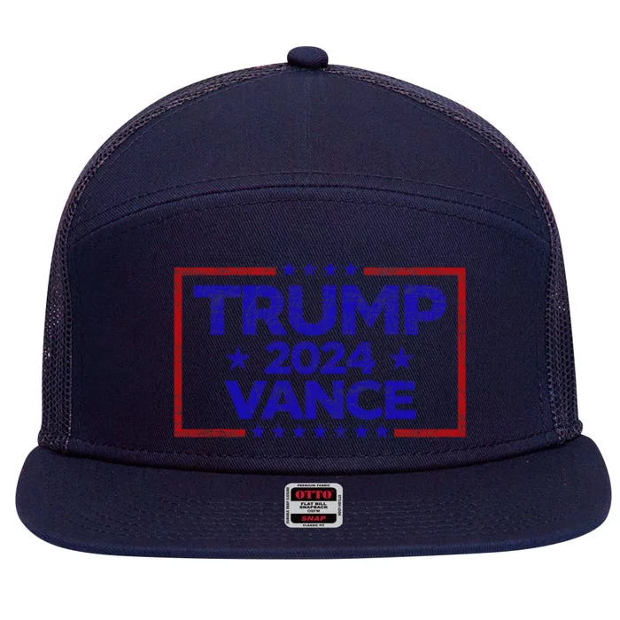 Trump 2024 Election For Republicans Trump Vance 2024 7 Panel Mesh Trucker Snapback Hat