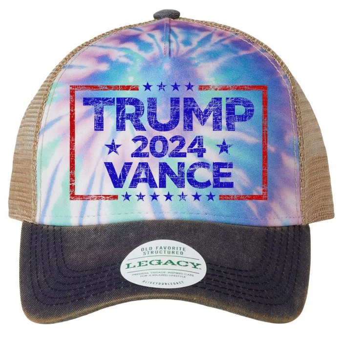 Trump 2024 Election For Republicans Trump Vance 2024 Legacy Tie Dye Trucker Hat