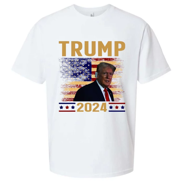 Trump 2024 Election Shot WonT Be Stopped Sueded Cloud Jersey T-Shirt