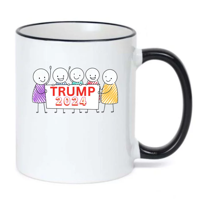 Trump 2024 Election For Trump Fans Funny Stickman Figure Black Color Changing Mug