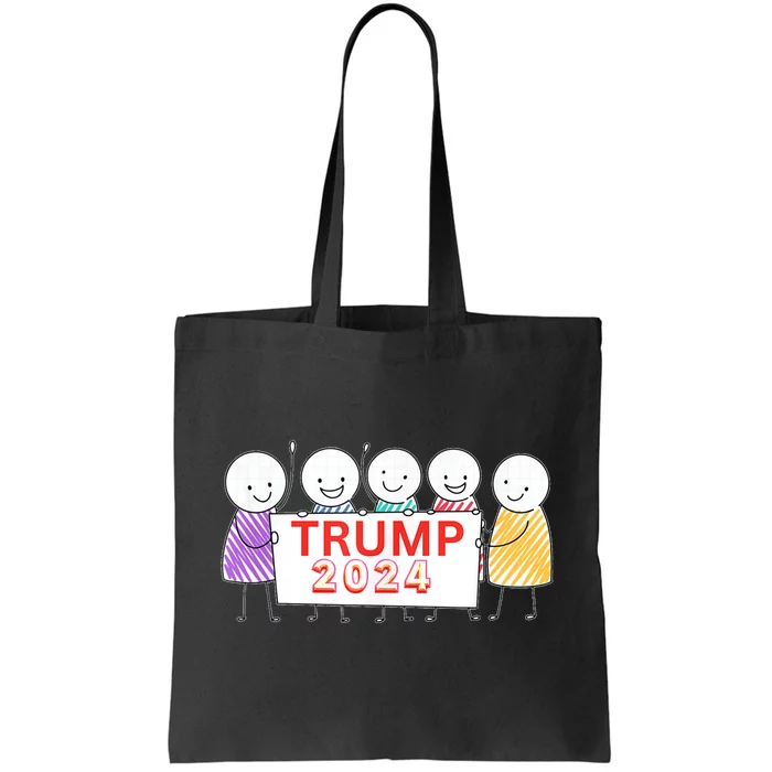 Trump 2024 Election For Trump Fans Funny Stickman Figure Tote Bag