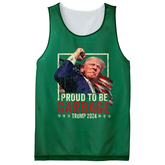 Trump 2024 Election Proud To Be Garbage Vote Trump President Mesh Reversible Basketball Jersey Tank