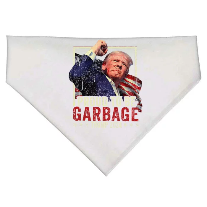 Trump 2024 Election Proud To Be Garbage Vote Trump President USA-Made Doggie Bandana