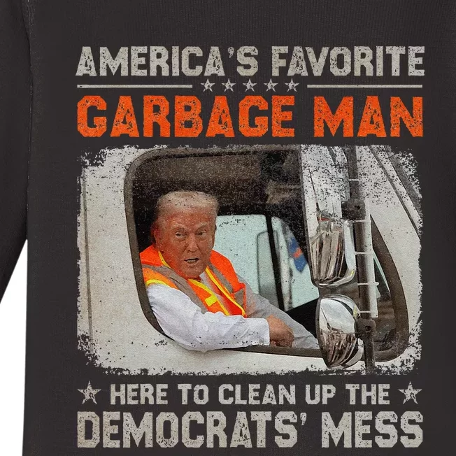 Trump 2024 Election Trump Garbage Man Vote Trump President Baby Long Sleeve Bodysuit