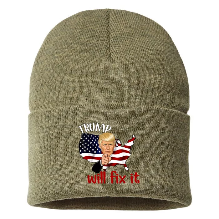 Trump 2024 Election Will Fix It Sustainable Knit Beanie