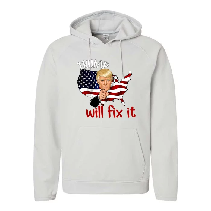 Trump 2024 Election Will Fix It Performance Fleece Hoodie