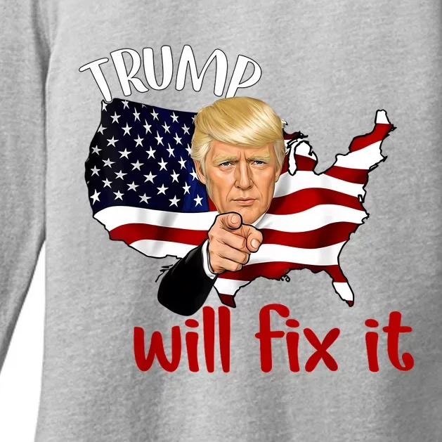 Trump 2024 Election Will Fix It Womens CVC Long Sleeve Shirt