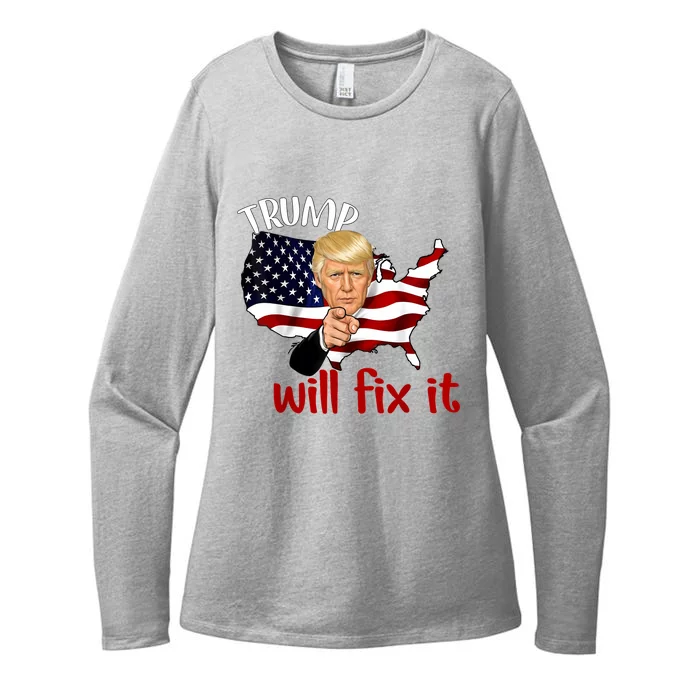 Trump 2024 Election Will Fix It Womens CVC Long Sleeve Shirt