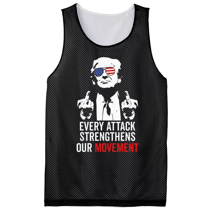 Trump 2024 Every Attack Strengthens Our Movement Mesh Reversible Basketball Jersey Tank