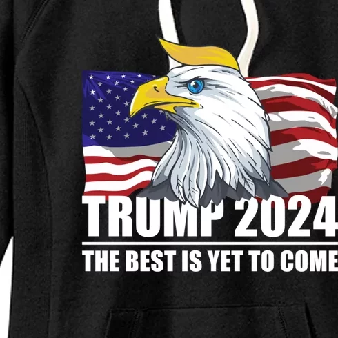 Trump 2024 Eagle Usa Flag Donald Trump Elections 2024 Gift Women's Fleece Hoodie