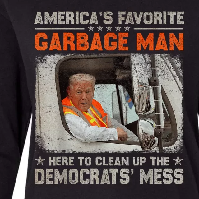 Trump 2024 Election Trump Garbage Man Vote Trump President Womens Cotton Relaxed Long Sleeve T-Shirt