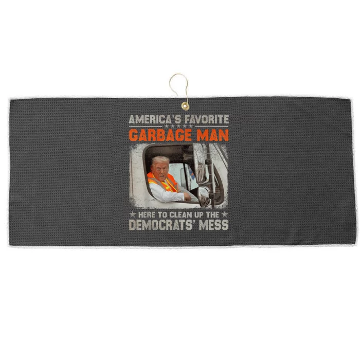 Trump 2024 Election Trump Garbage Man Vote Trump President Large Microfiber Waffle Golf Towel