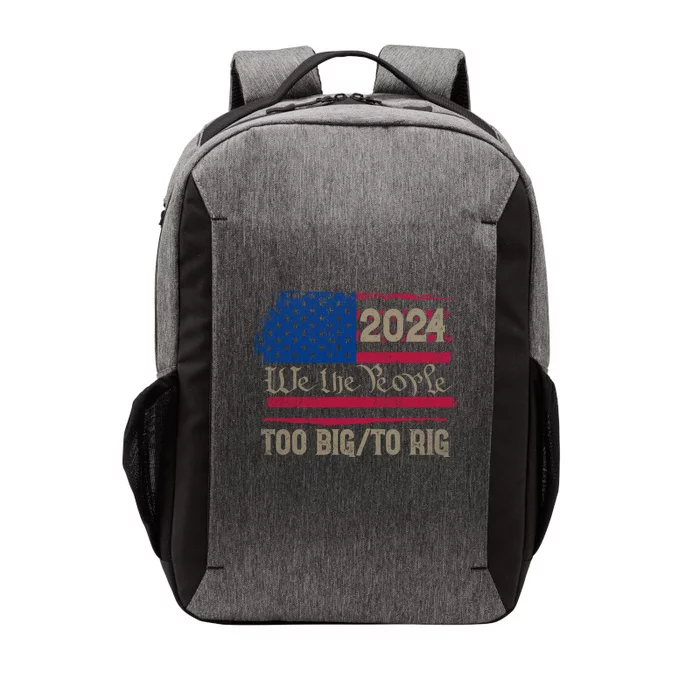 Trump 2024 Election Usa Flag Too Big To Rig Vote Felon Gift Vector Backpack