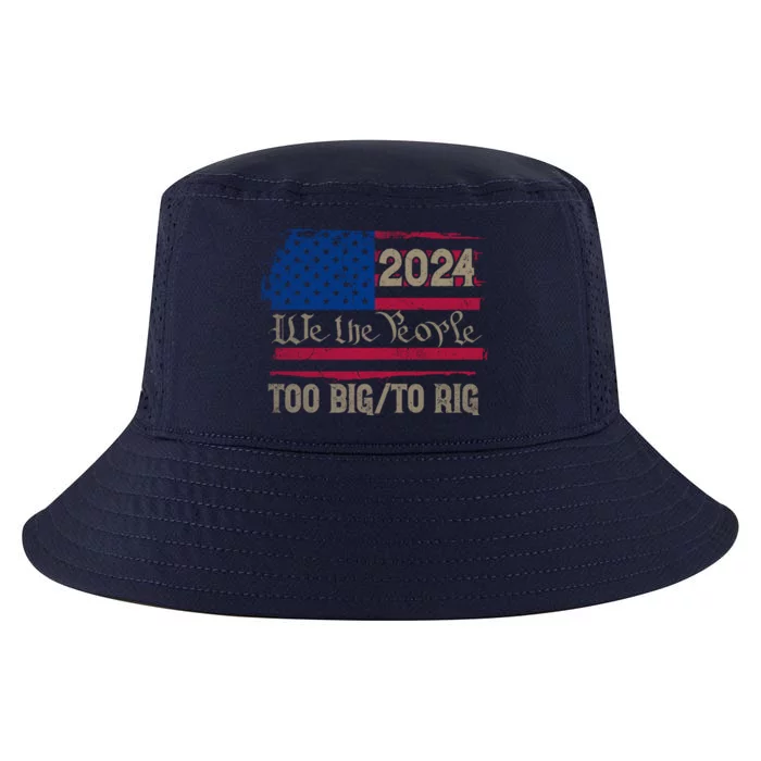 Trump 2024 Election Usa Flag Too Big To Rig Vote Felon Gift Cool Comfort Performance Bucket Hat