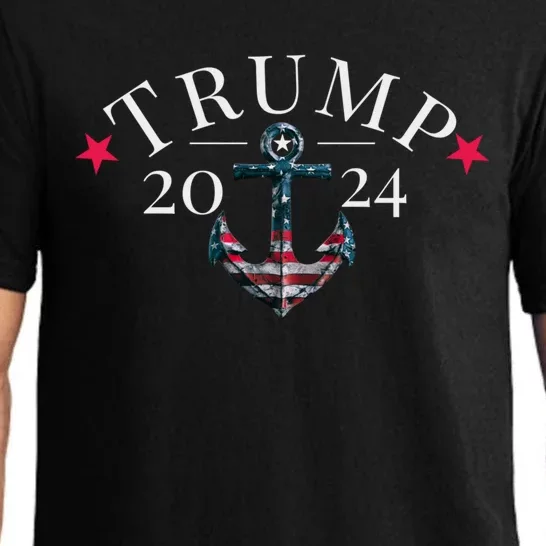 Trump 2024 Election American Flag Anchor Gift Pajama Set