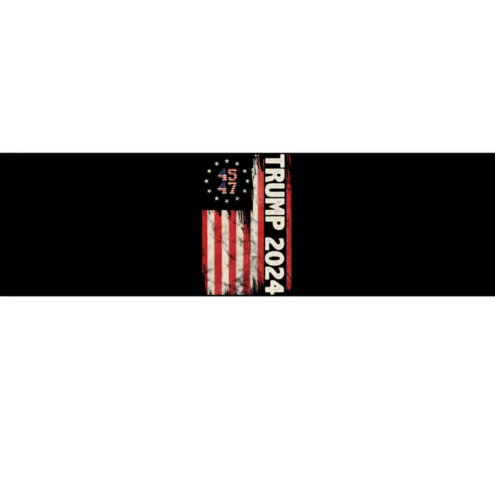 Trump 2024 Election 45 47 Vintage American Flag Bumper Sticker