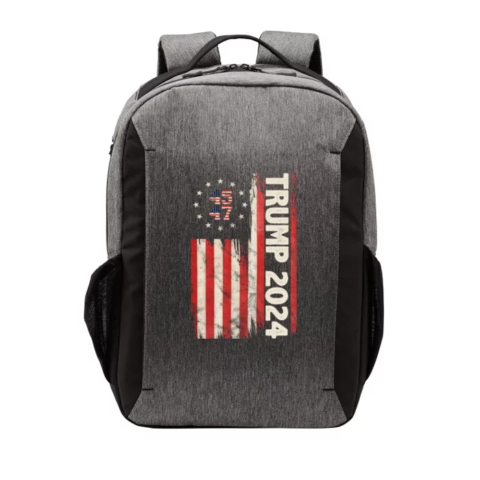 Trump 2024 Election 45 47 Vintage American Flag Vector Backpack