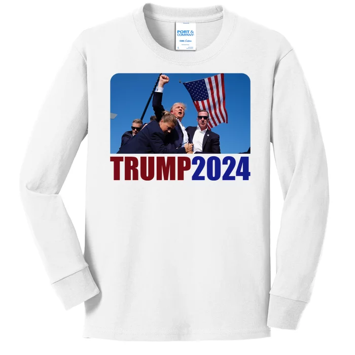 Trump 20247 Election Pennsylvania Rally Shooting Kids Long Sleeve Shirt