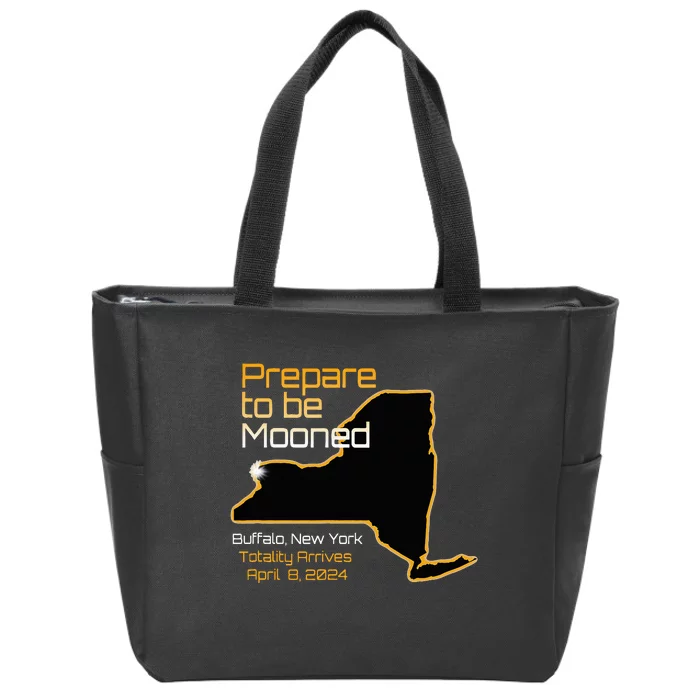 Total 2024 Eclipse Buffalo New York Totality Mooned Zip Tote Bag