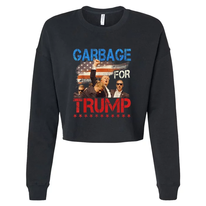 Trump 2024 Election Proud To Be Garbage Vote Trump President Cropped Pullover Crew