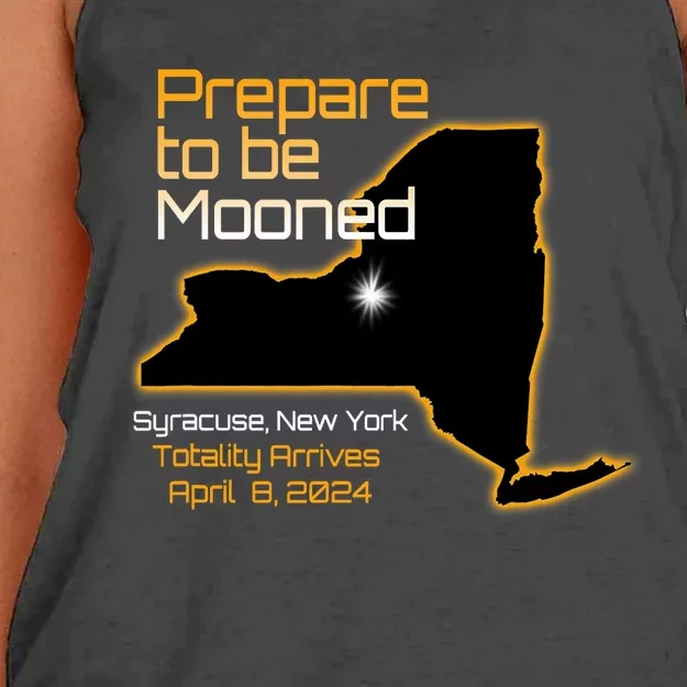 Total 2024 Eclipse Syracuse Ny Prepare To Be Mooned Totality Women's Knotted Racerback Tank