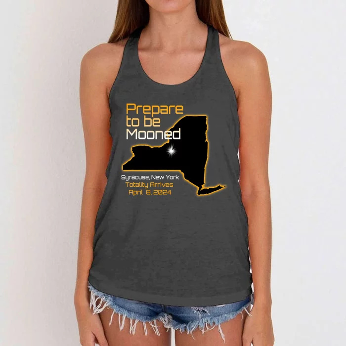 Total 2024 Eclipse Syracuse Ny Prepare To Be Mooned Totality Women's Knotted Racerback Tank