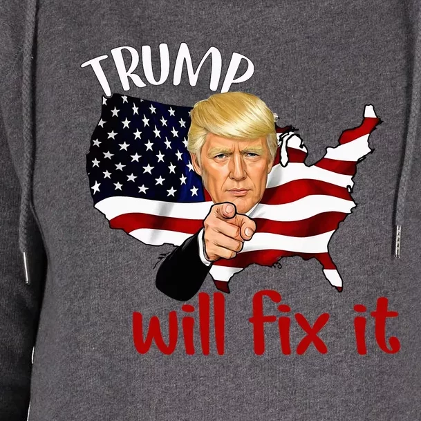 Trump 2024 Election Will Fix It Design Womens Funnel Neck Pullover Hood