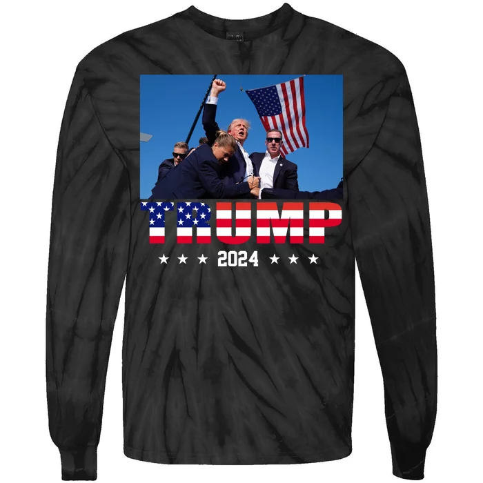 Trump 2024 Election Rally Photo Shooting Pennsylvania Tie-Dye Long Sleeve Shirt