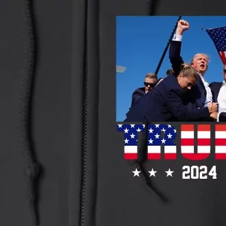 Trump 2024 Election Rally Photo Shooting Pennsylvania Full Zip Hoodie