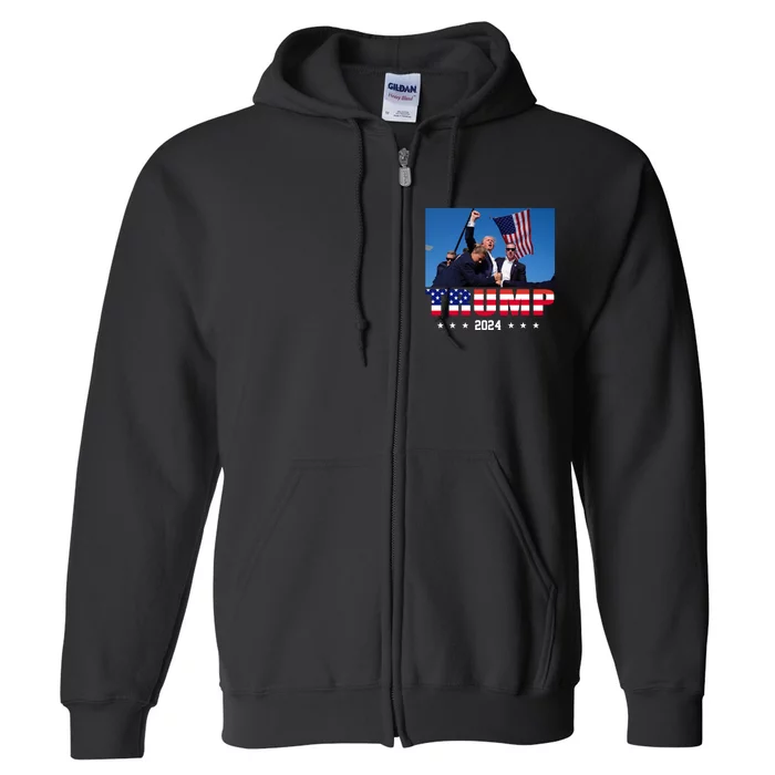 Trump 2024 Election Rally Photo Shooting Pennsylvania Full Zip Hoodie