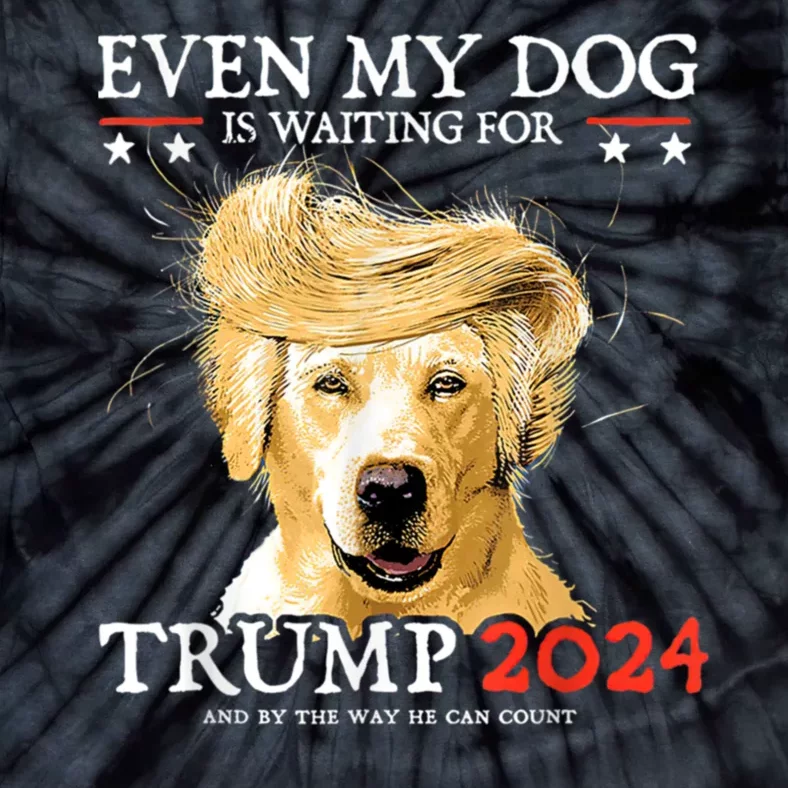 Trump 2024 Even My Dog Is Waiting For Trump 2024 Tie-Dye T-Shirt