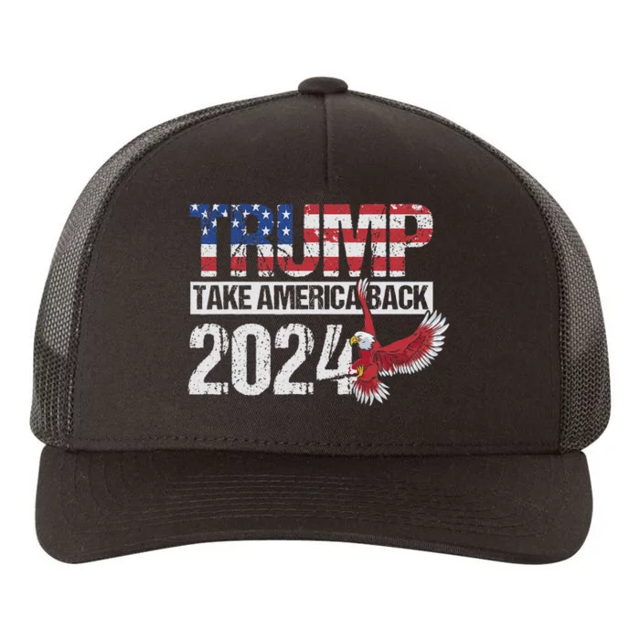 Trump 2024 Flag Take America Back Women Yupoong Adult 5-Panel Trucker Hat