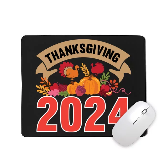 Thanksgiving 2024 Festive Typography Mousepad