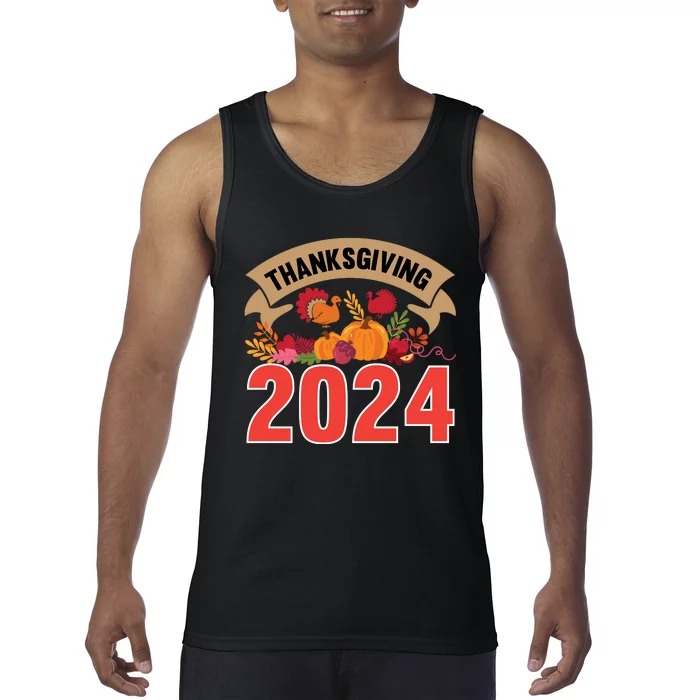 Thanksgiving 2024 Festive Typography Tank Top