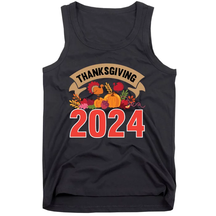 Thanksgiving 2024 Festive Typography Tank Top