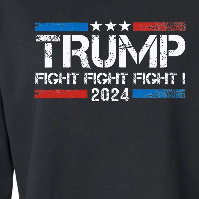 Trump 2024 Fight Fight Fight Trump President Election 2024 Cropped Pullover Crew