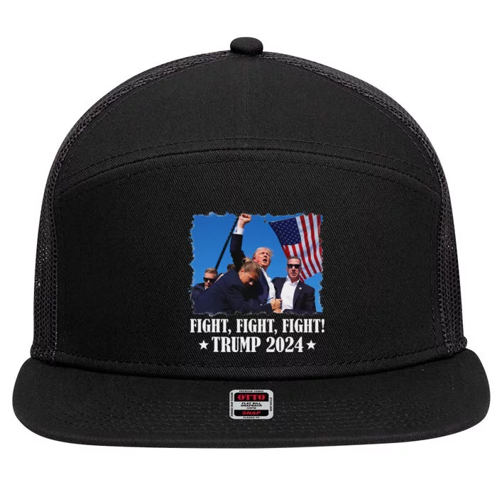 Trump 2024 Fight Fight Fight Trump 2024 Survives Rally 7 Panel Mesh Trucker Snapback Hat