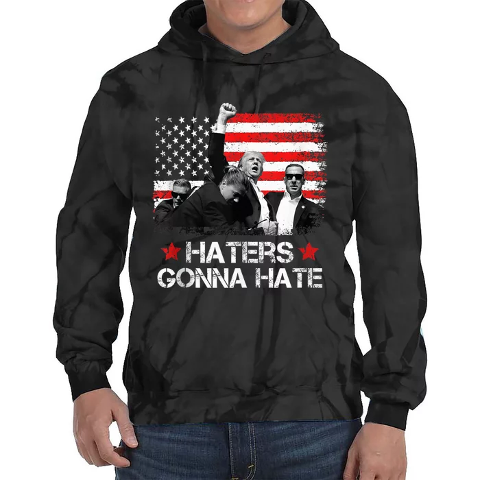 Trump 2024 Flag Haters Gonna Hate Pennsylvania Rally Trump Tie Dye Hoodie