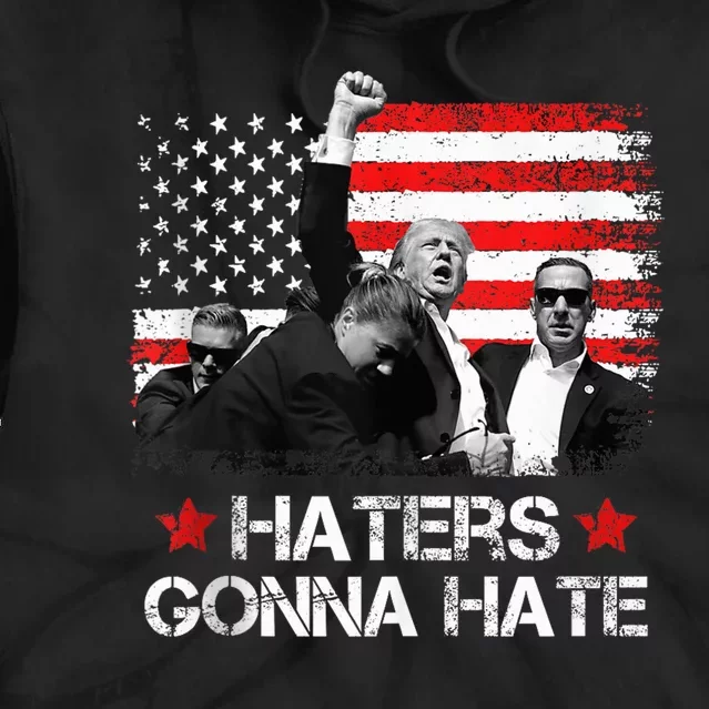 Trump 2024 Flag Haters Gonna Hate Pennsylvania Rally Trump Tie Dye Hoodie