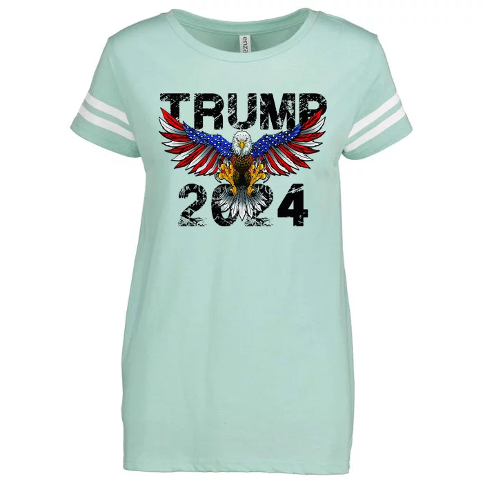 Trump 2024 Flag American Holiday Enza Ladies Jersey Football T-Shirt