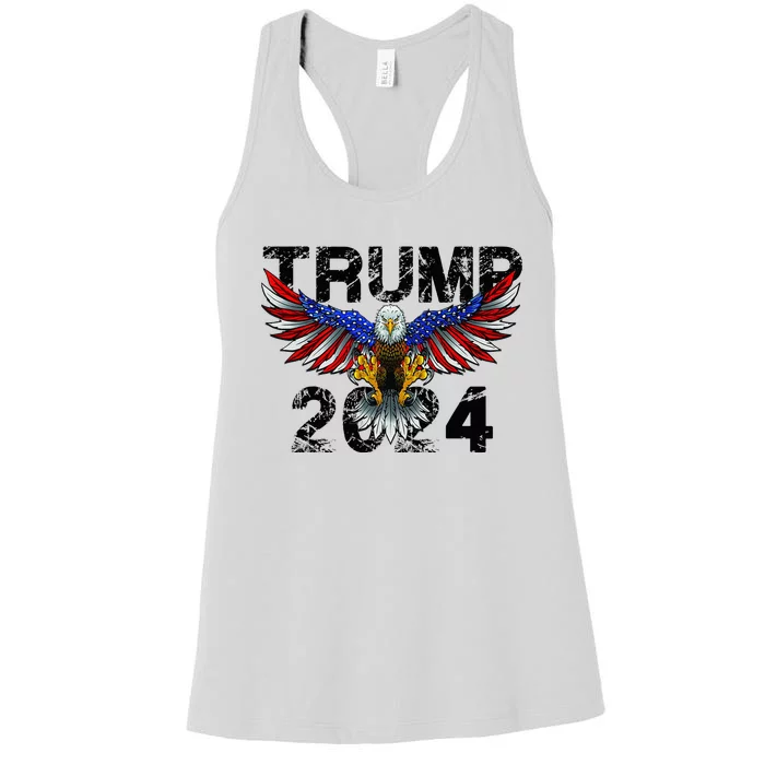 Trump 2024 Flag American Holiday Women's Racerback Tank