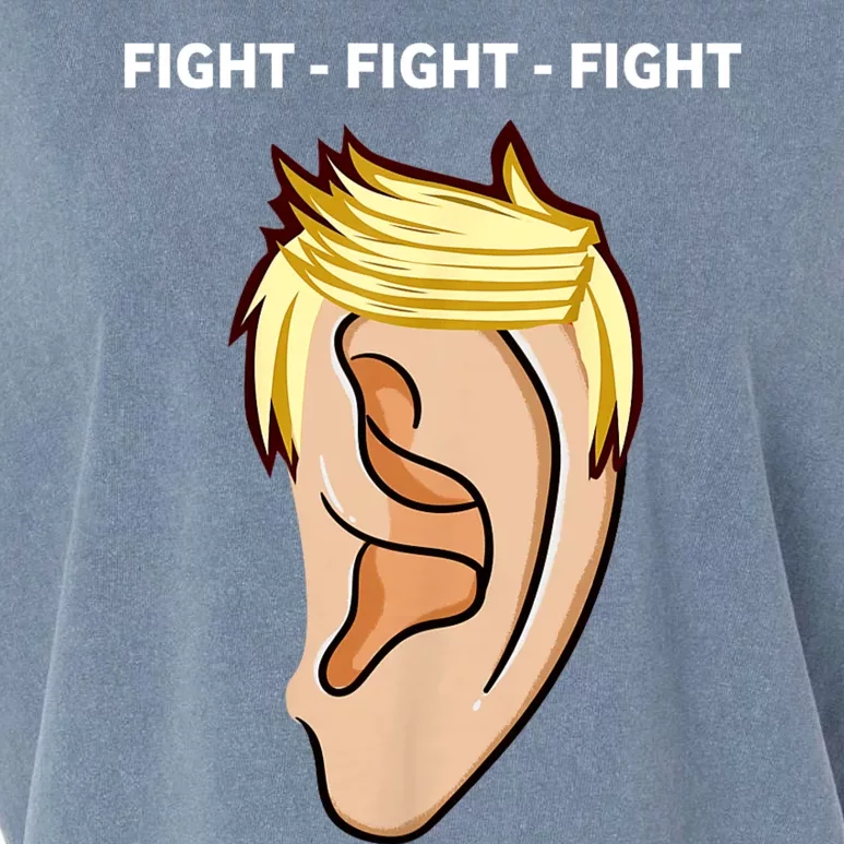 Trump 2024 Funny Ear Fight Like Hell Trump HeLl Be Back Garment-Dyed Women's Muscle Tee