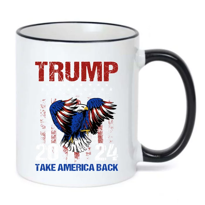 Trump 2024 Flag Take America Back Trump 2024 Gift Black Color Changing Mug