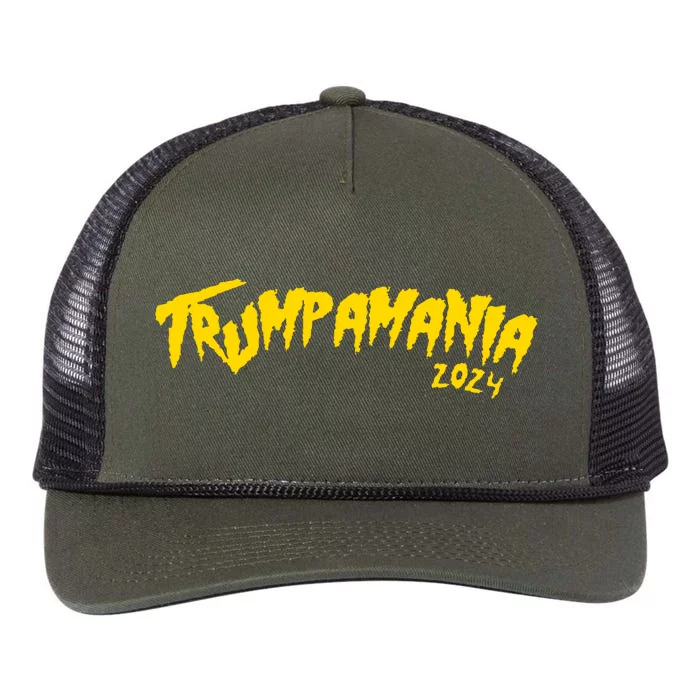 Trumpamania 2024 Funny Pro Donald Trump Retro Rope Trucker Hat Cap