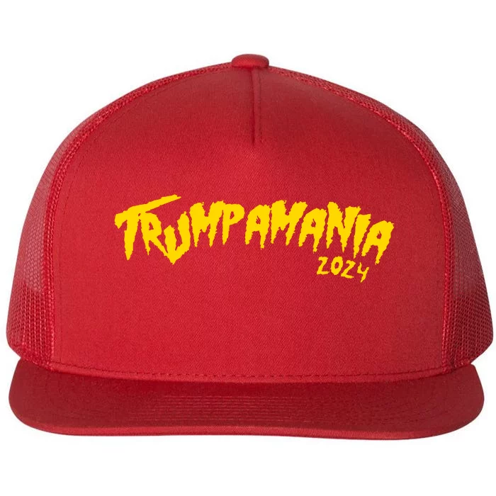 Trumpamania 2024 Funny Pro Donald Trump Flat Bill Trucker Hat