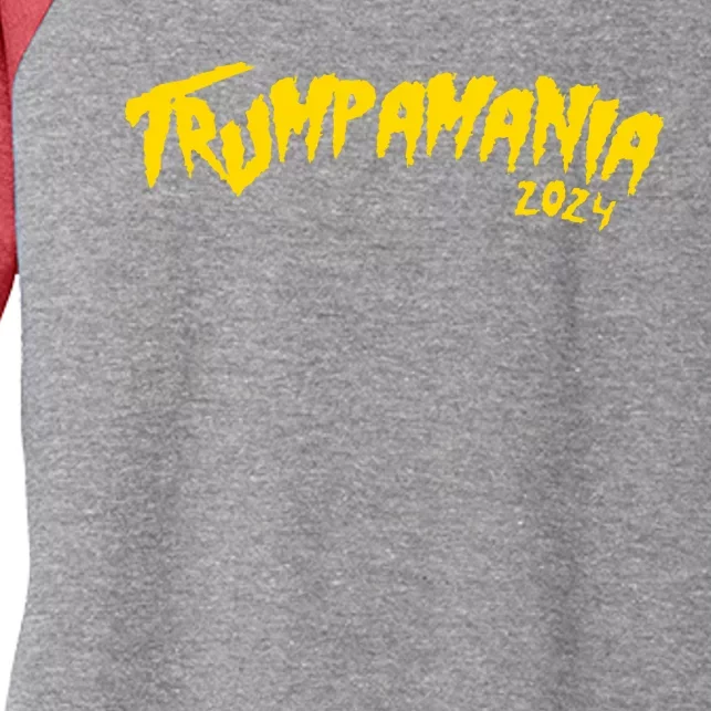 Trumpamania 2024 Funny Pro Donald Trump Women's Tri-Blend 3/4-Sleeve Raglan Shirt