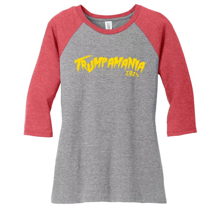 Trumpamania 2024 Funny Pro Donald Trump Women's Tri-Blend 3/4-Sleeve Raglan Shirt